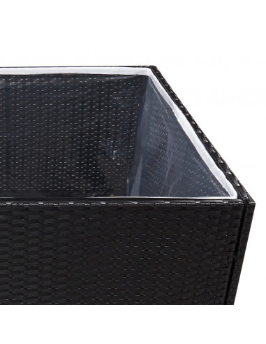 Fioriera da Giardino Nero 80x80x80 cm in Polyrattan