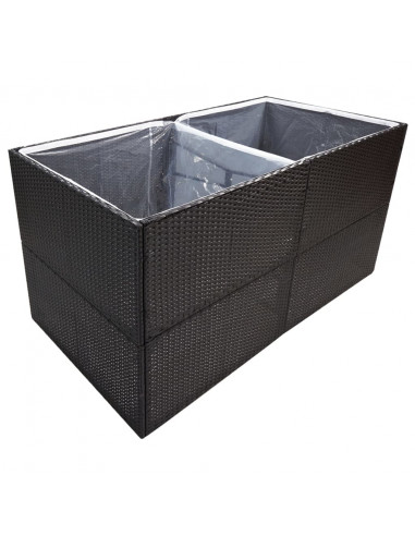 Fioriera da Giardino Nero 157x80x80 cm in Polyrattan