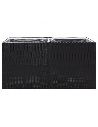 Fioriera da Giardino Nero 157x80x80 cm in Polyrattan