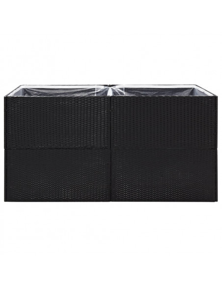 Fioriera da Giardino Nero 157x80x80 cm in Polyrattan