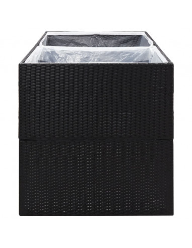 Fioriera da Giardino Nero 157x80x80 cm in Polyrattan