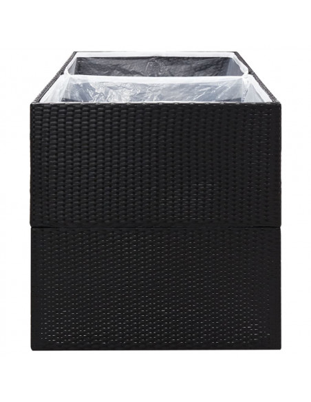 Fioriera da Giardino Nero 157x80x80 cm in Polyrattan