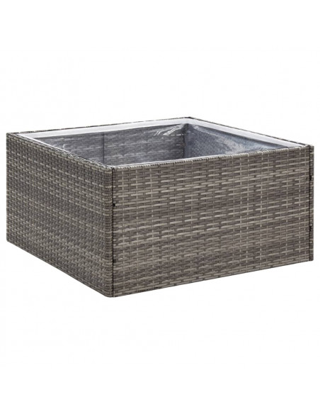 Fioriera da Giardino Grigia 80x80x40 cm in Polyrattan