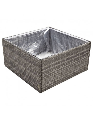 Fioriera da Giardino Grigia 80x80x40 cm in Polyrattan