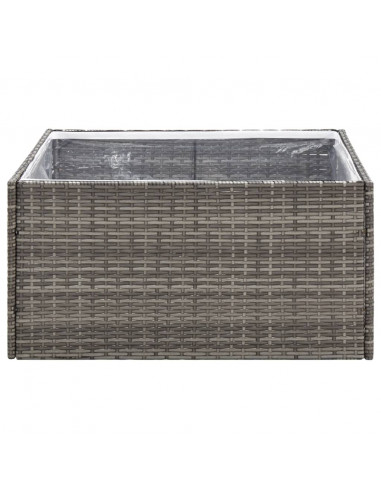 Fioriera da Giardino Grigia 80x80x40 cm in Polyrattan