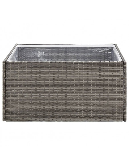 Fioriera da Giardino Grigia 80x80x40 cm in Polyrattan