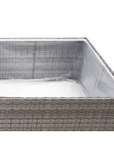 Fioriera da Giardino Grigia 80x80x40 cm in Polyrattan