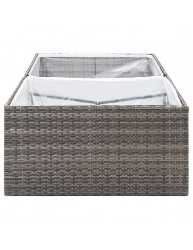 Fioriera da Giardino Grigia 157x80x40 cm in Polyrattan