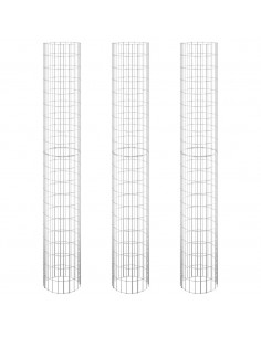 Fioriere Gabbione Circolare 3 pz in Acciaio Zincato Ø30x200 cm 2