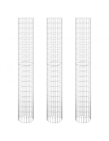 Fioriere Gabbione Circolare 3 pz in Acciaio Zincato Ø30x200 cm