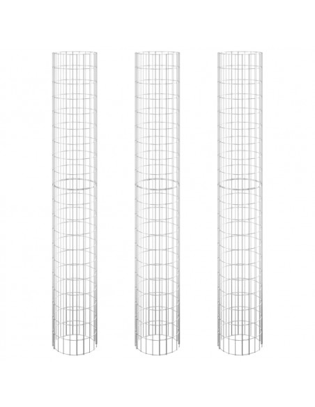 Fioriere Gabbione Circolare 3 pz in Acciaio Zincato Ø30x200 cm