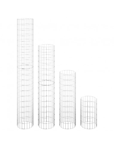Fioriere Rialzate Gabbioni Circolari 4 pz Ø30x50/100/150/200 cm