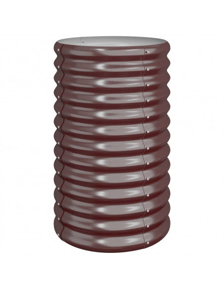 Vaso Giardino Acciaio Verniciato a Polvere 40x40x68 cm Marrone