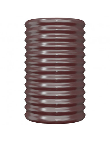 Vaso Giardino Acciaio Verniciato a Polvere 40x40x68 cm Marrone