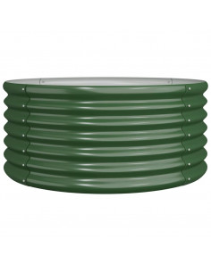 Vaso da Giardino Acciaio Verniciato a Polvere 80x80x36 cm Verde 2