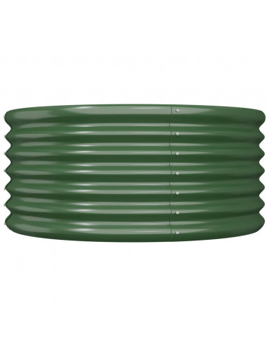 Vaso da Giardino Acciaio Verniciato a Polvere 80x80x36 cm Verde