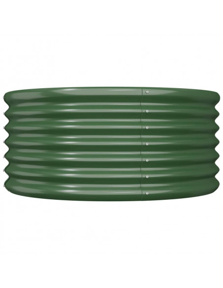 Vaso da Giardino Acciaio Verniciato a Polvere 80x80x36 cm Verde