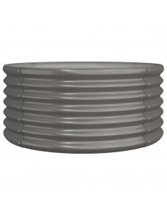 Vaso da Giardino Acciaio Verniciato a Polvere 80x80x36cm Grigio 2