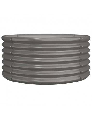 Vaso da Giardino Acciaio Verniciato a Polvere 80x80x36cm Grigio