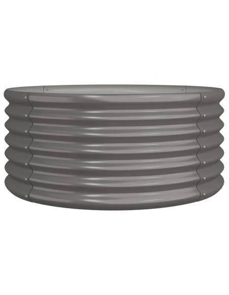 Vaso da Giardino Acciaio Verniciato a Polvere 80x80x36cm Grigio