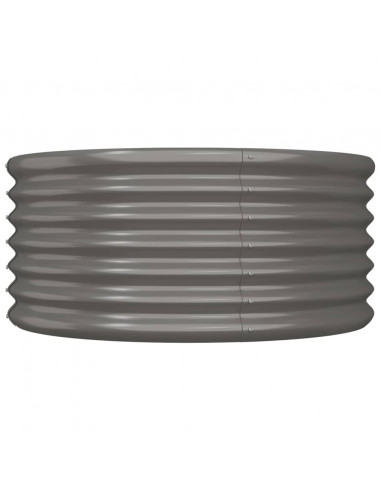 Vaso da Giardino Acciaio Verniciato a Polvere 80x80x36cm Grigio