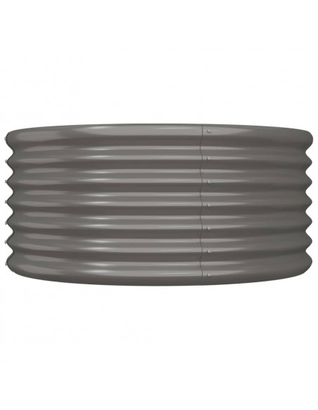 Vaso da Giardino Acciaio Verniciato a Polvere 80x80x36cm Grigio