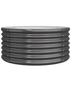 Vaso Giardino Acciaio Verniciato a Polvere 80x80x36cm Antracite 2