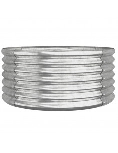 Vaso Giardino Acciaio Verniciato a Polvere 80x80x36 cm Argento 2