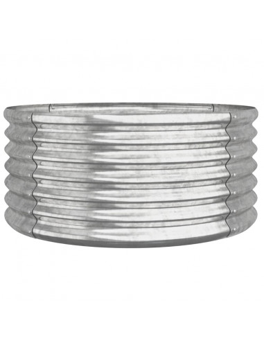 Vaso Giardino Acciaio Verniciato a Polvere 80x80x36 cm Argento