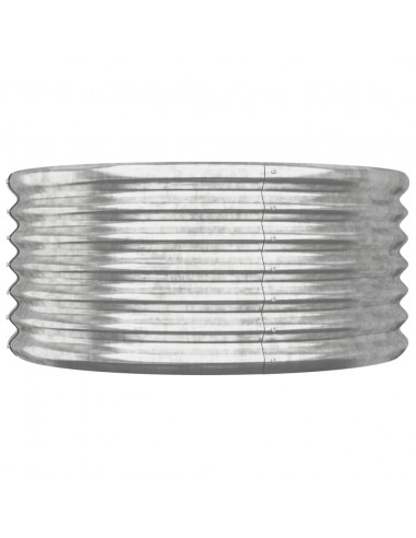 Vaso Giardino Acciaio Verniciato a Polvere 80x80x36 cm Argento