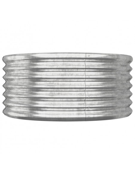 Vaso Giardino Acciaio Verniciato a Polvere 80x80x36 cm Argento