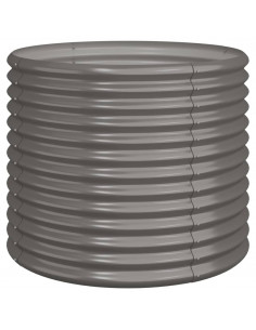 Vaso da Giardino Acciaio Verniciato a Polvere 80x80x68cm Grigio 2