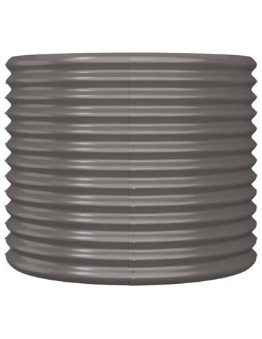 Vaso da Giardino Acciaio Verniciato a Polvere 80x80x68cm Grigio