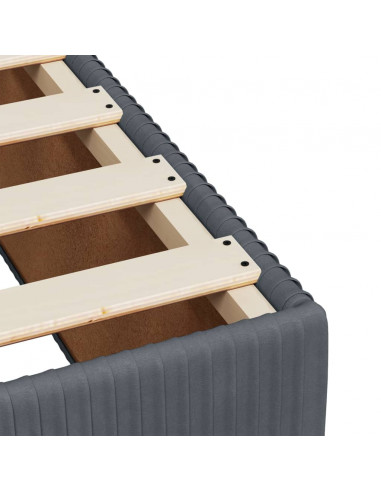 Giroletto a Molle con Materasso Grigio Scuro 90x190 cm Velluto