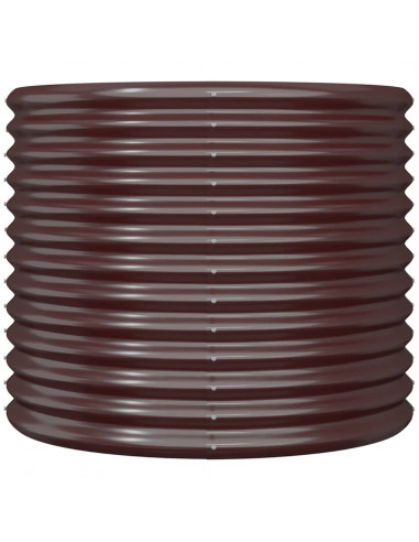 Vaso Giardino Acciaio Verniciato a Polvere 80x80x68 cm Marrone