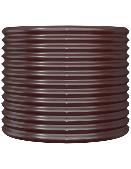 Vaso Giardino Acciaio Verniciato a Polvere 80x80x68 cm Marrone