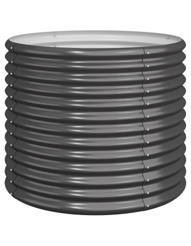 Vaso Giardino Acciaio Verniciato Polvere 80x80x68 cm Antracite