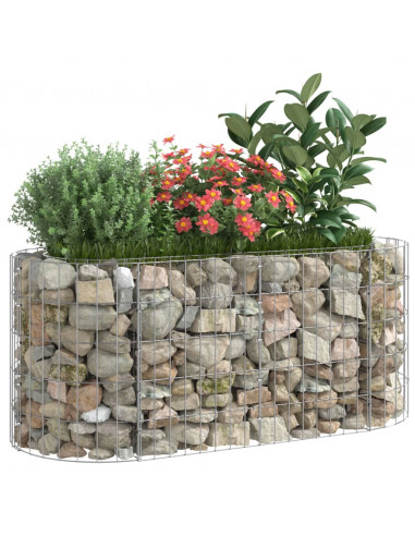 Gabbione con Letto Rialzato in Acciaio Zincato 120x50x50 cm