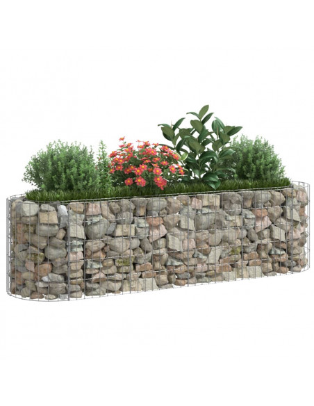 Gabbione con Letto Rialzato in Acciaio Zincato 190x50x50 cm