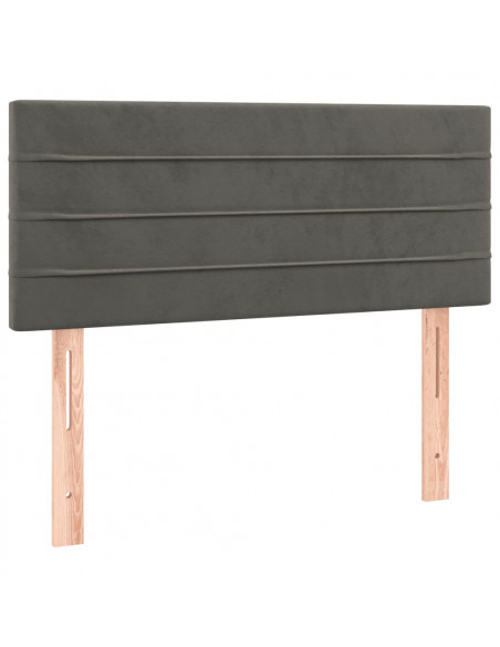 Giroletto a Molle con Materasso Grigio Scuro 90x190 cm Velluto