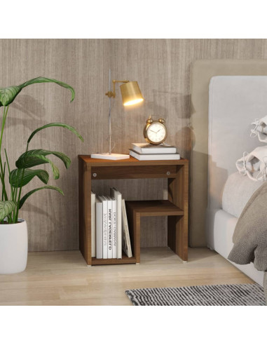 Comodino Rovere Marrone 40x30x40 cm in Legno Multistrato