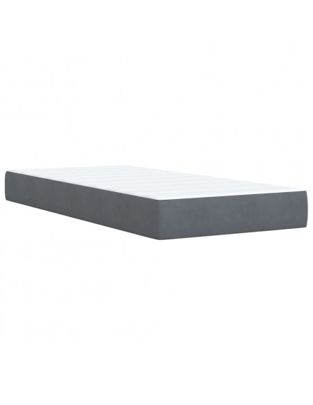 Giroletto a Molle con Materasso Grigio Scuro 90x190 cm Velluto