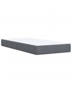 Giroletto a Molle con Materasso Grigio Scuro 90x190 cm Velluto