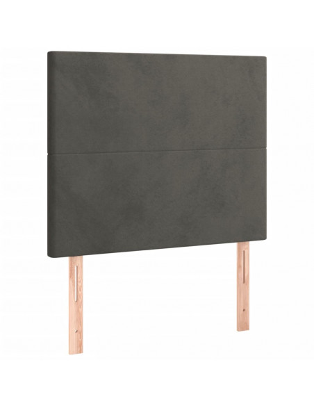 Giroletto a Molle con Materasso Grigio Scuro 90x190 cm Velluto