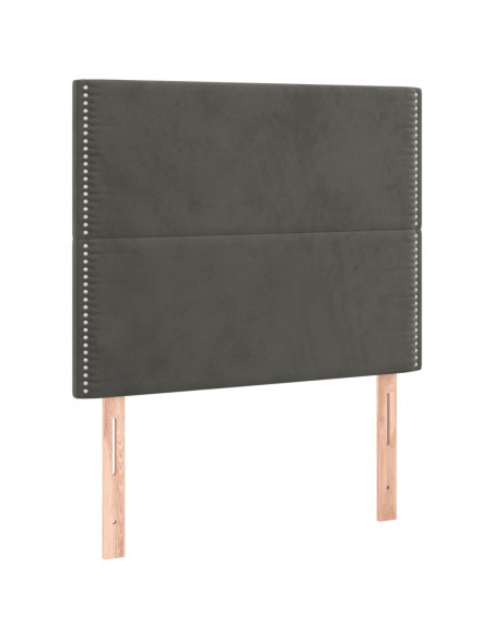 Giroletto a Molle con Materasso Grigio Scuro 90x190 cm Velluto