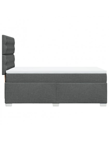 Giroletto a Molle con Materasso Grigio Scuro 90x200 cm Tessuto