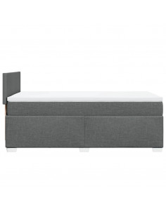 Giroletto a Molle con Materasso Grigio Scuro 90x200 cm Tessuto