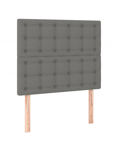 Giroletto a Molle con Materasso Grigio Scuro 90x200 cm Tessuto