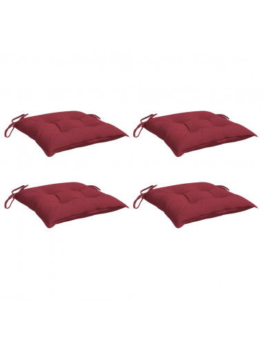 Cuscini per Sedia 4 pz Rosso Vino 40x40x7 cm in Tessuto Oxford