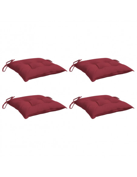 Cuscini per Sedia 4 pz Rosso Vino 40x40x7 cm in Tessuto Oxford